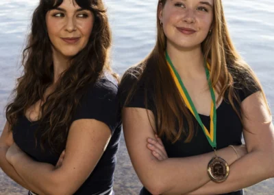 Grace Trainor and Cypriana Singh at Wylies Baths Coogee