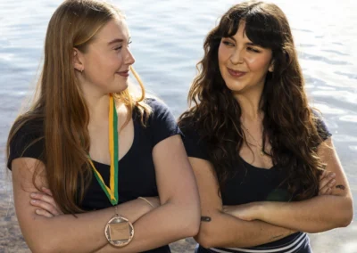 Grace Trainor and Cypriana Singh at Wylies Baths Coogee